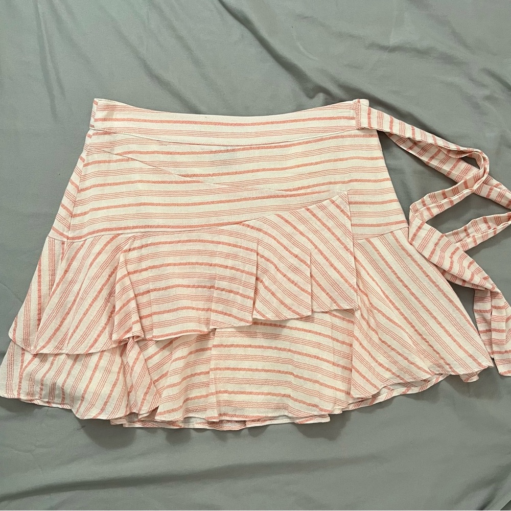 Forever 21 Pink Striped Ruffle Skirt
